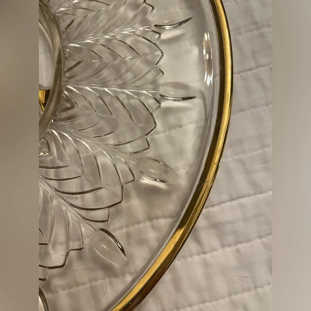1950s gold trim jeanette serving platter